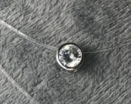 5 Colors Dazzling Zircon Necklace Invisible Transparent Fishing Line Simple Pendant Necklace Jewelry For Women Pearl Jewelry Vera Lux