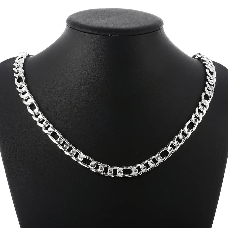 Aravant 925 Silver Simple 6MM 8MM Sideways Necklace Bracelet Chains For Men Women Fashion Jewelry Vera Lux