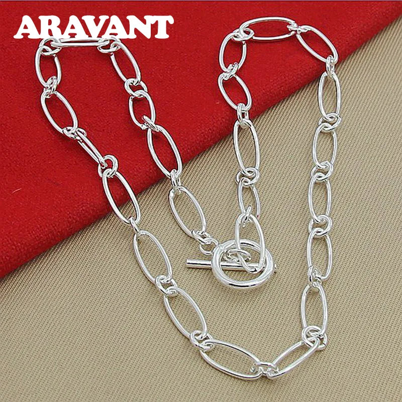 Aravant 925 Silver Simple Chains Necklace For Women Fashion Jewelry Accessories Vera Lux