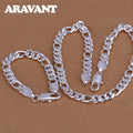 Aravant 925 Silver Simple 6MM 8MM Sideways Necklace Bracelet Chains For Men Women Fashion Jewelry Vera Lux