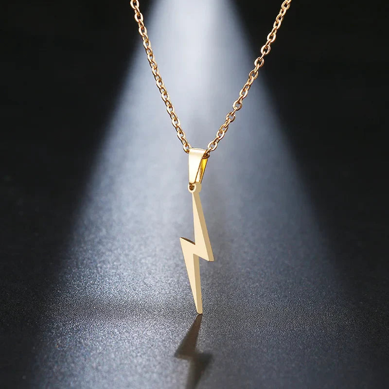 DOTIFI Stainless Steel Necklace Hot Lightning Necklaces For Women Protection Pendants For Girlfriend Gifts Charms Jewelry Vera Lux