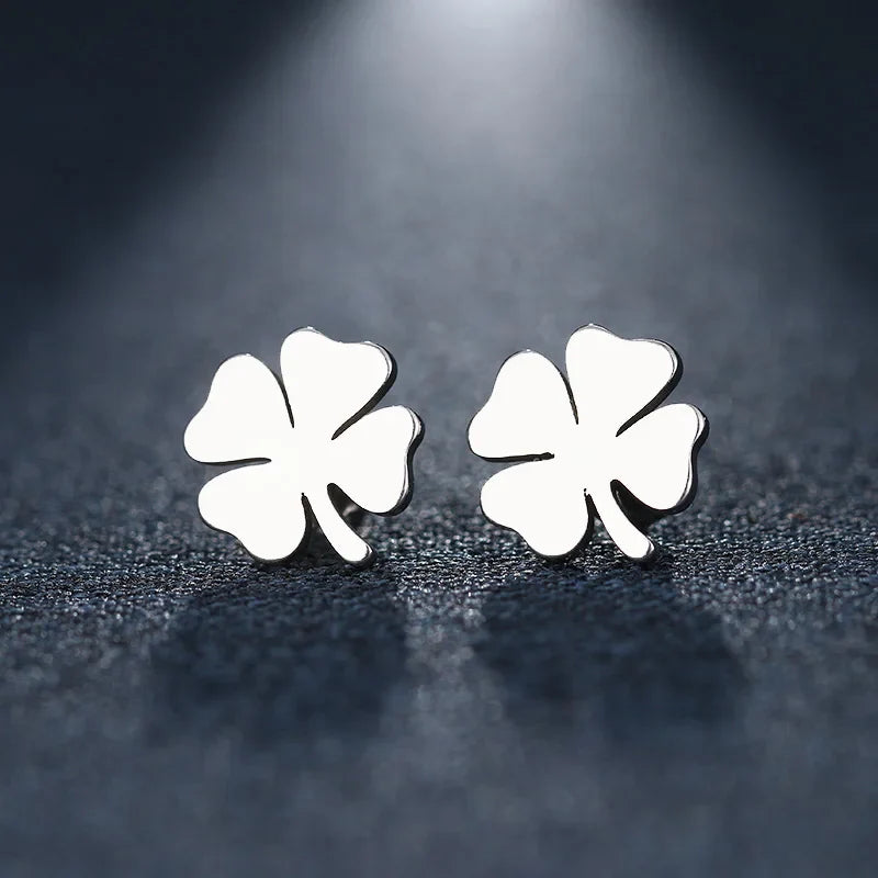 DOTIFI Stainless Steel Stud Earring For Women Man Clover Gold Color Lover's Engagement Jewelry Drop Shipping Vera Lux