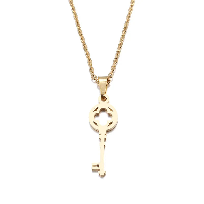 DOTIFI Stainless Steel Necklace For Women Lover's Fashion Key Pendant Clavicle Necklaces Valentine's Day Gift Card Jewelry Vera Lux