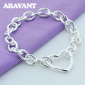 Women Bracelets Silver Heart Buckle Bracelet For Women Romantic Bracelets Silver 925 Jewelry Vera Lux