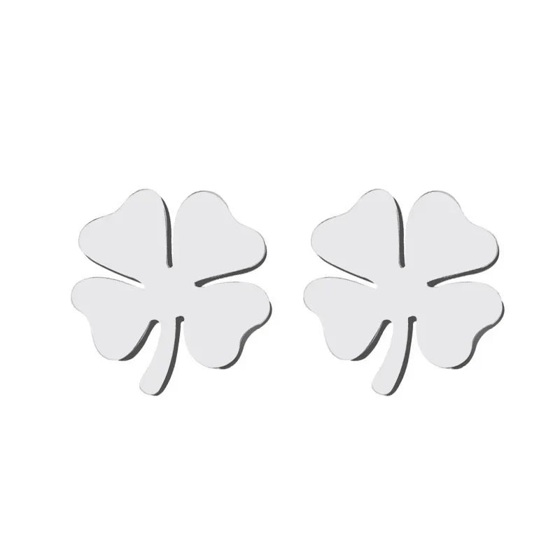 DOTIFI Stainless Steel Stud Earring For Women Man Clover Gold Color Lover's Engagement Jewelry Drop Shipping Vera Lux