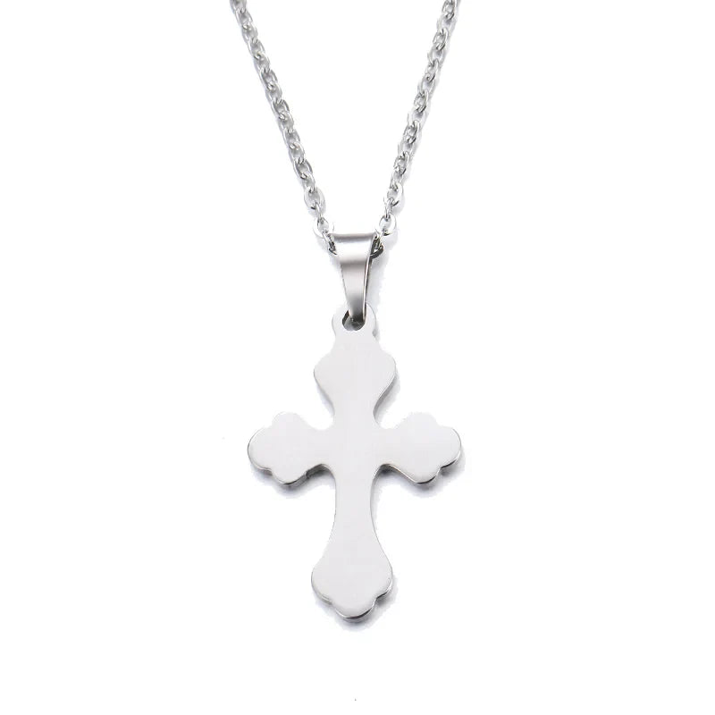 DOTIFI Stainless Steel Necklace For Women Man Lover's Sharp Cross Gold Color Pendant Necklace Engagement Jewelry Vera Lux