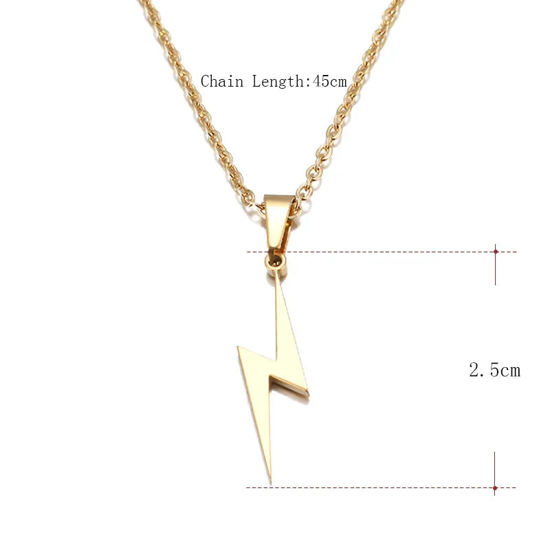 DOTIFI Stainless Steel Necklace Hot Lightning Necklaces For Women Protection Pendants For Girlfriend Gifts Charms Jewelry Vera Lux