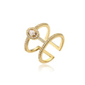 NEWBUY Fashion Gold Color Geometric Copper Ring Women Wedding Jewelry Hot Sale AAA+ Cubic Zirconia Finger Ring Femme Bijoux Vera Lux