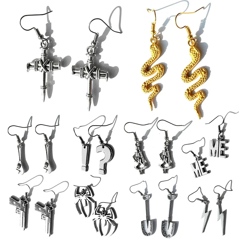 50 Style Earrings For Women Fashion Punk Drop Earrings Simple Cool Cute Jewelry Custom Handmade Girls  Snake Cross Animal Vera Lux