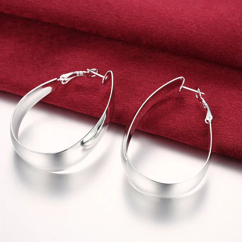 Aravant 925 Silver Smooth U Shaped Hoop Earrings For Women Fashion Jewelry Vera Lux