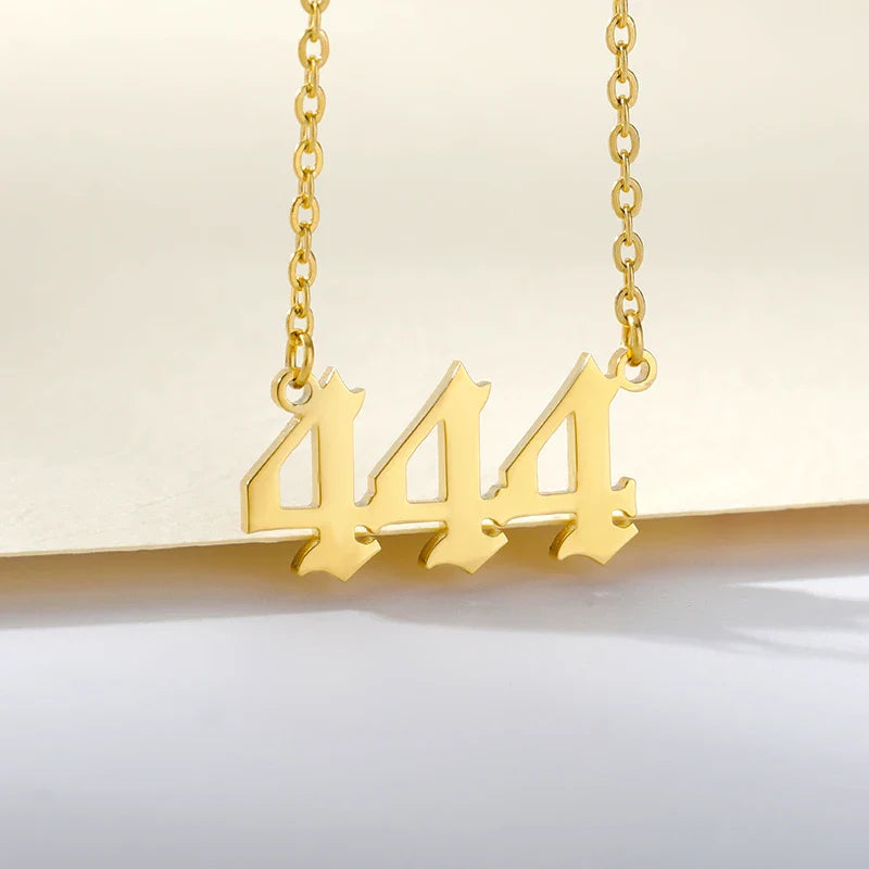 777 Angel Number Necklaces For Women Stainless Steel Couple Necklace Goth Chains Collar Choker Vintage Jewelry Aesthetic Vera Lux