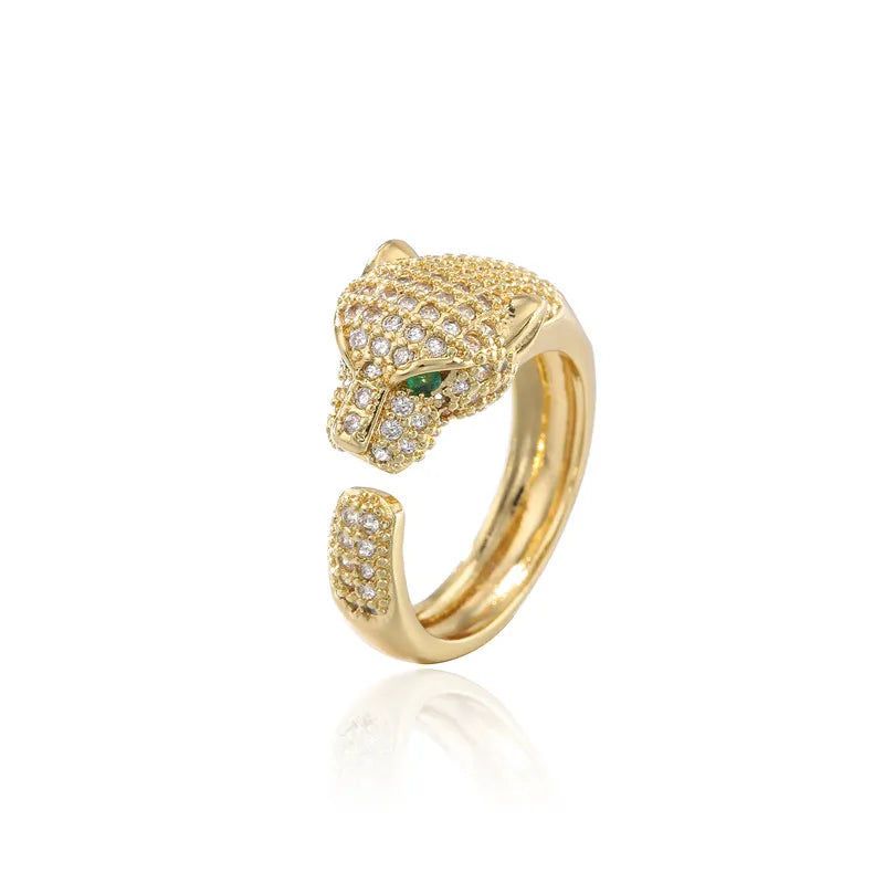 Fashion Full CZ Inlaid Animal Ring Opening Personality Unisex Ring Party Jewelry Gift Dropshipping Vera Lux