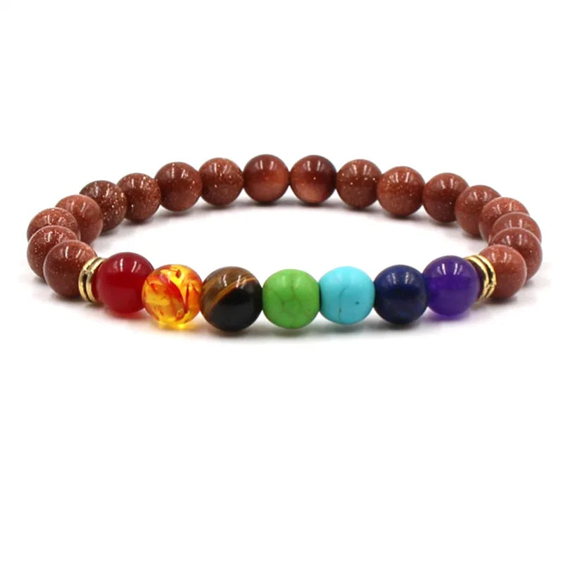 8MM Natural Stone Beaded Chain bracelets For Women Men Couple Lava Rock Healing Balance Beads Reiki Buddha Chakra Bangle Jewelry Vera Lux