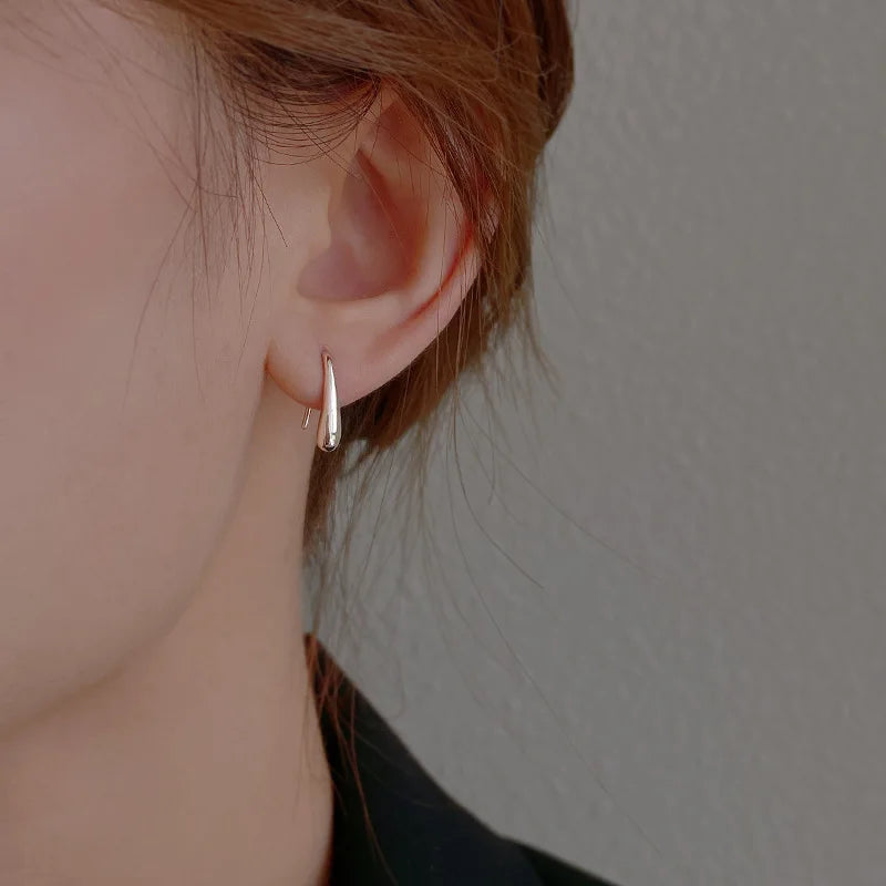 925 Sterling Silver Water Drop Shape Earrings for Women  Simple Temperament Ins Retro Jewelry Party Birthday Gifts Vera Lux