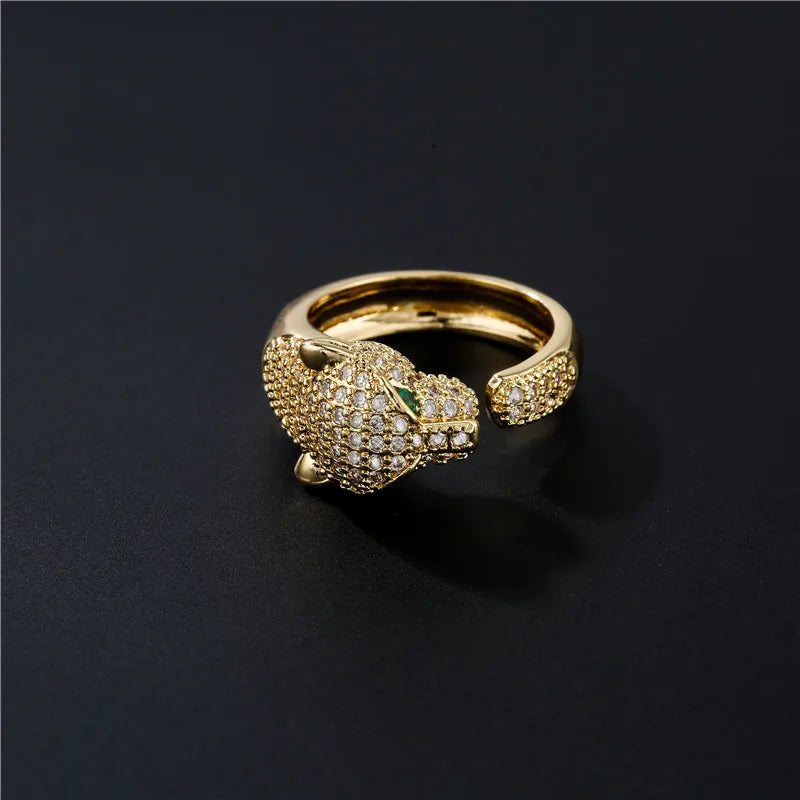 Fashion Full CZ Inlaid Animal Ring Opening Personality Unisex Ring Party Jewelry Gift Dropshipping Vera Lux