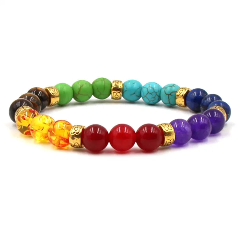8MM Natural Stone Beaded Chain bracelets For Women Men Couple Lava Rock Healing Balance Beads Reiki Buddha Chakra Bangle Jewelry Vera Lux