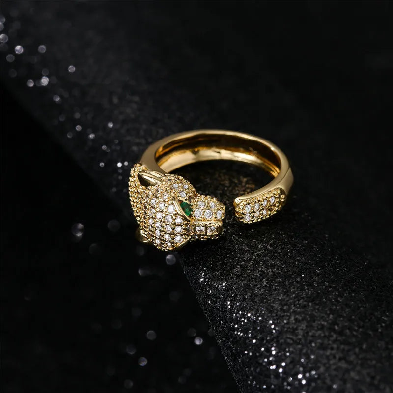Fashion Full CZ Inlaid Animal Ring Opening Personality Unisex Ring Party Jewelry Gift Dropshipping Vera Lux