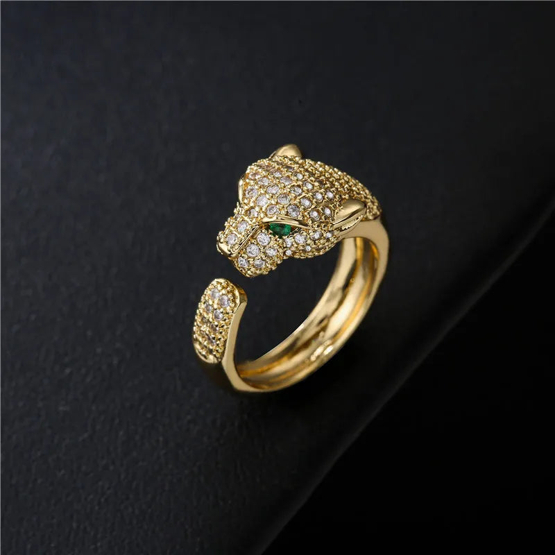 Fashion Full CZ Inlaid Animal Ring Opening Personality Unisex Ring Party Jewelry Gift Dropshipping Vera Lux
