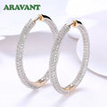 925 Silver 34mm 18K Gold Circle Hoop Earrings For Women Fashion Wedding Jewelry Vera Lux