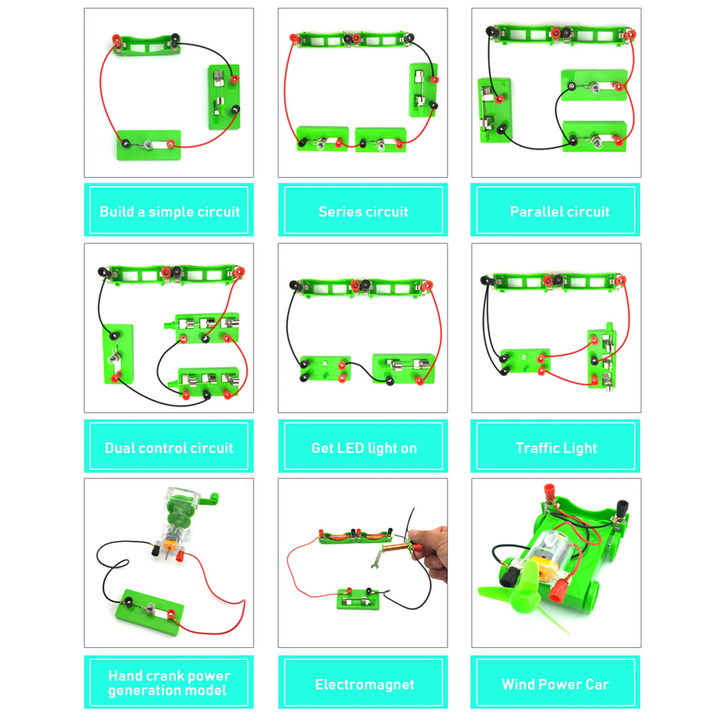 Student Electric Circuit Education Kits for School Lab Learning Physics Electromagnetic Experiments Teaching Aids Science Toys Whatever the Treasure