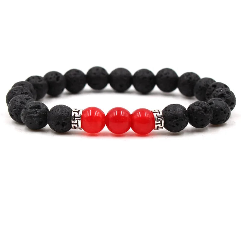 8MM Natural Stone Beaded Chain bracelets For Women Men Couple Lava Rock Healing Balance Beads Reiki Buddha Chakra Bangle Jewelry Vera Lux