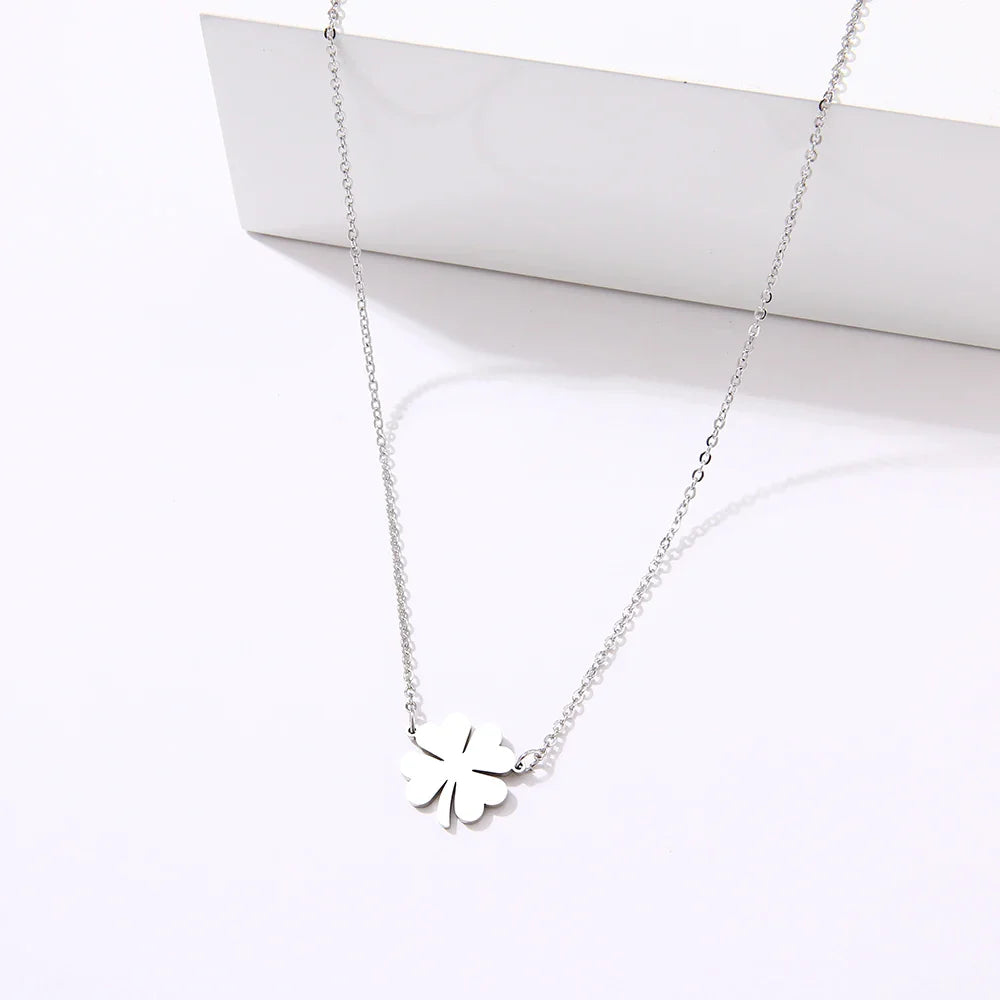 DOTOFI Four Leaf Clover Pendant Necklace For Women Stainless Steel Quality Fashion Jewelry Vera Lux