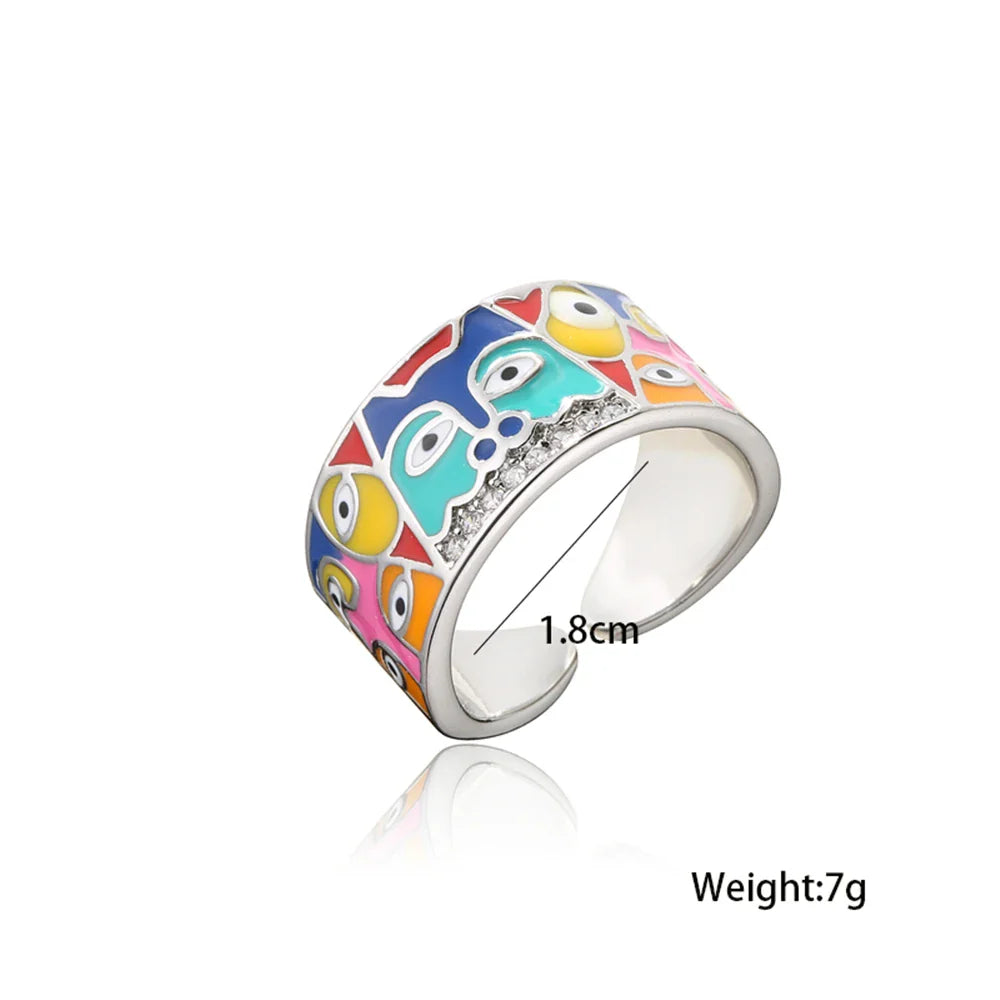 NEWBUY 2024 New Rings For Women White CZ Handmade Enamel Lovely Cat Unique Trendy Ring Party Fashion Jewelry Vera Lux