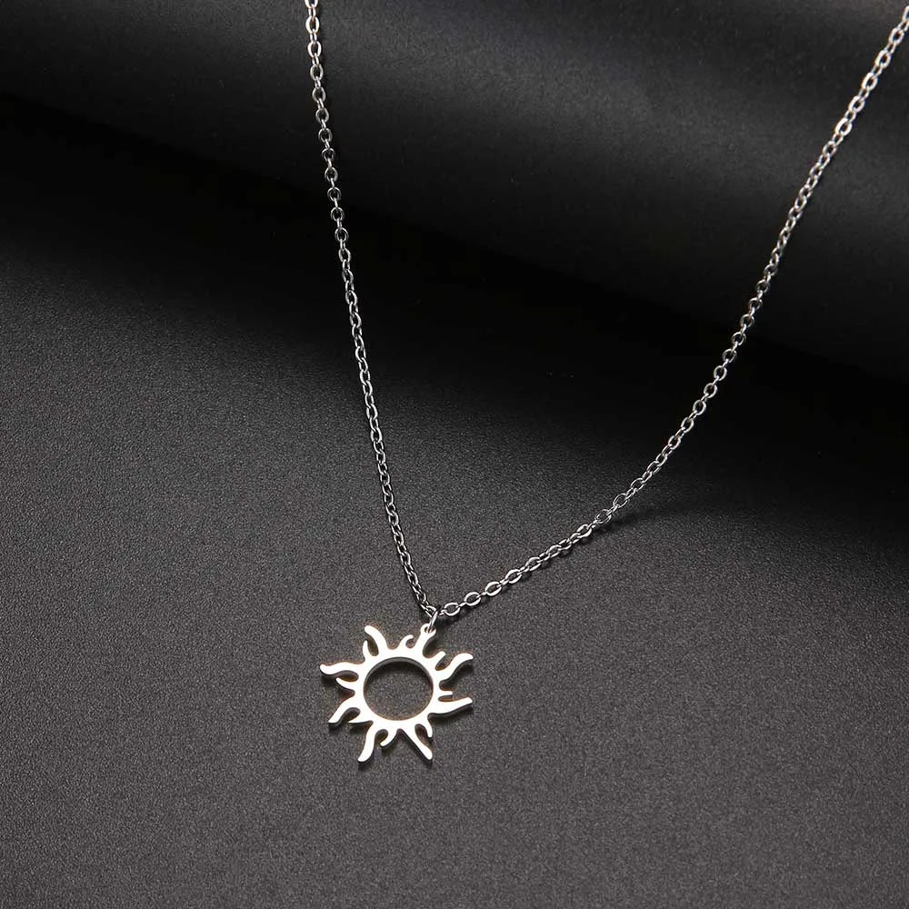 DOTIFI 316L Stainless Steel Necklace Plated Ethnic Sun Totem Pendent Necklaces For Charm Women Birthday Party Fashion Jewelry Vera Lux