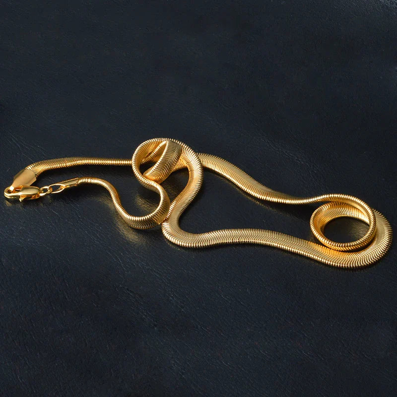 Aravant 925 Silver 18K Gold 6MM Snake Chain Necklace For Men Women Fashion Jewelry Vera Lux