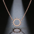 DOTIFI 316L Stainless Steel Necklace Best Circle Irregular Sun Hollow Out Round Pendant Necklaces For Women Jewelry Gifts Vera Lux