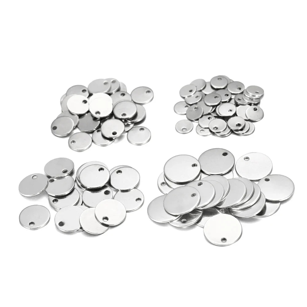 10-50Pcs Gold Stainless Steel Customized Dog Tag Heart-Shaped Oval Blanks Charm Pendant Charms For DIY Jewelry Making Supplies Vera Lux
