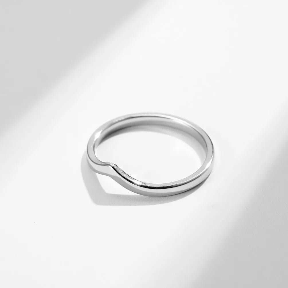 2mm Thin V Shape Stackable Ring Stainless Steel Plain Polished Band for Women Girl Size 5-10 Vera Lux