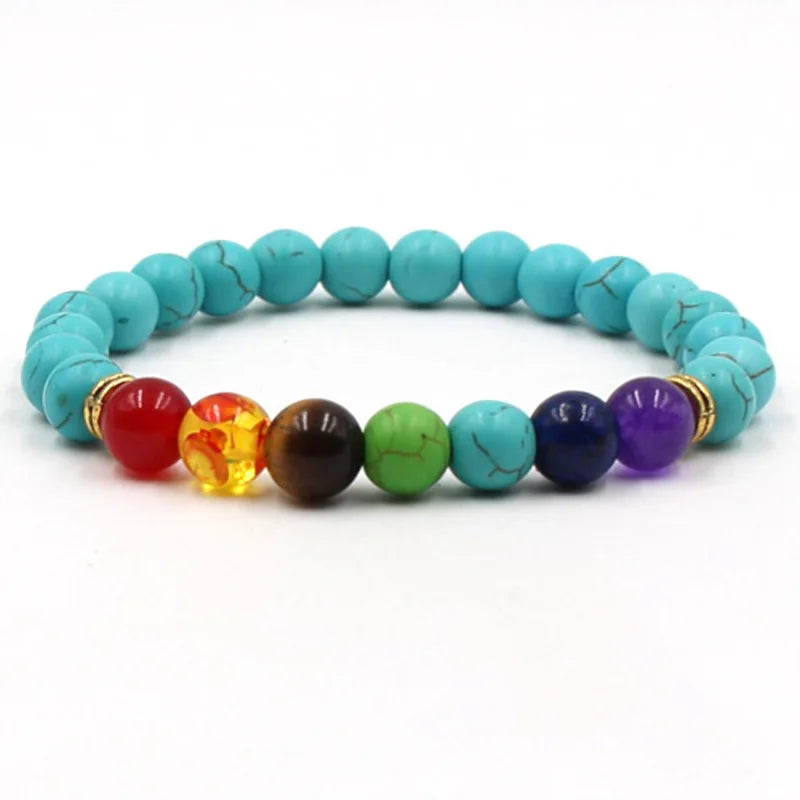 8MM Natural Stone Beaded Chain bracelets For Women Men Couple Lava Rock Healing Balance Beads Reiki Buddha Chakra Bangle Jewelry Vera Lux