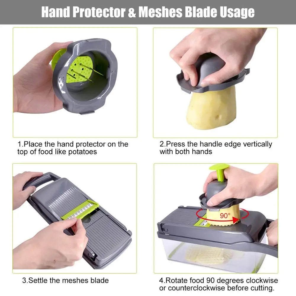 Vegetable Chopper Multifunctional Grater Cutter Kitchen Accessories Manual Fruit Slicer Potatos Shredders Cheese Onions Slicers Whatever the Treasure