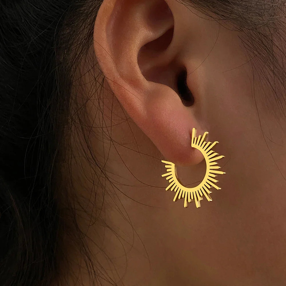 Stainless Steel Jewelry Geometric Earrings For Women Best Half Circle Spiked Femme Charm Earrings Party Best Wedding Gifts Vera Lux