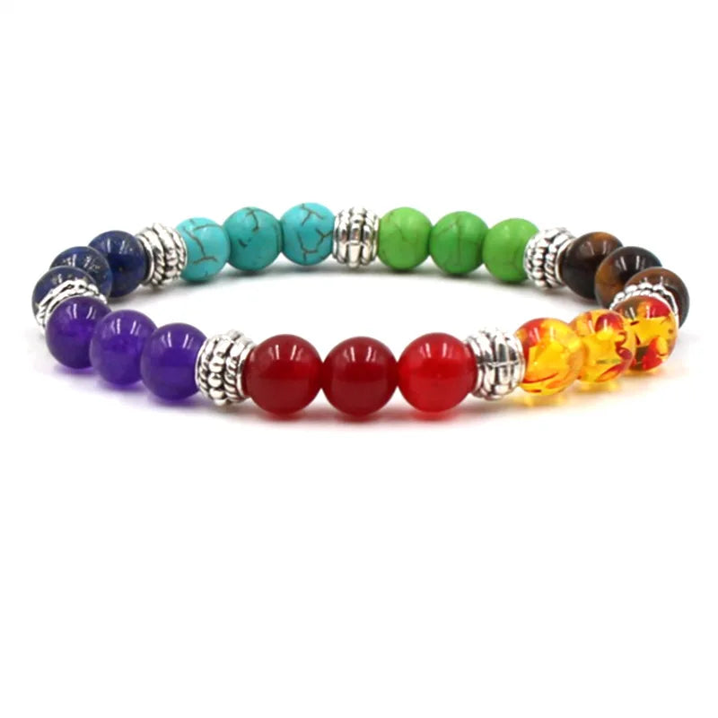 8MM Natural Stone Beaded Chain bracelets For Women Men Couple Lava Rock Healing Balance Beads Reiki Buddha Chakra Bangle Jewelry Vera Lux