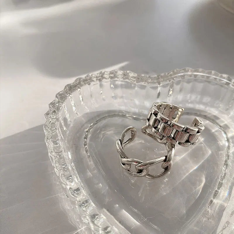 VENTFILLE 925 Sterling Silver Finger Rings New Fashion Creative Cross Hollow Chain Geometric Party Jewelry Gifts Vera Lux