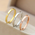 2mm Thin Stackable Ring Stainless Steel Single CZ Wedding Band for Women Girl Size 3-10 Vera Lux