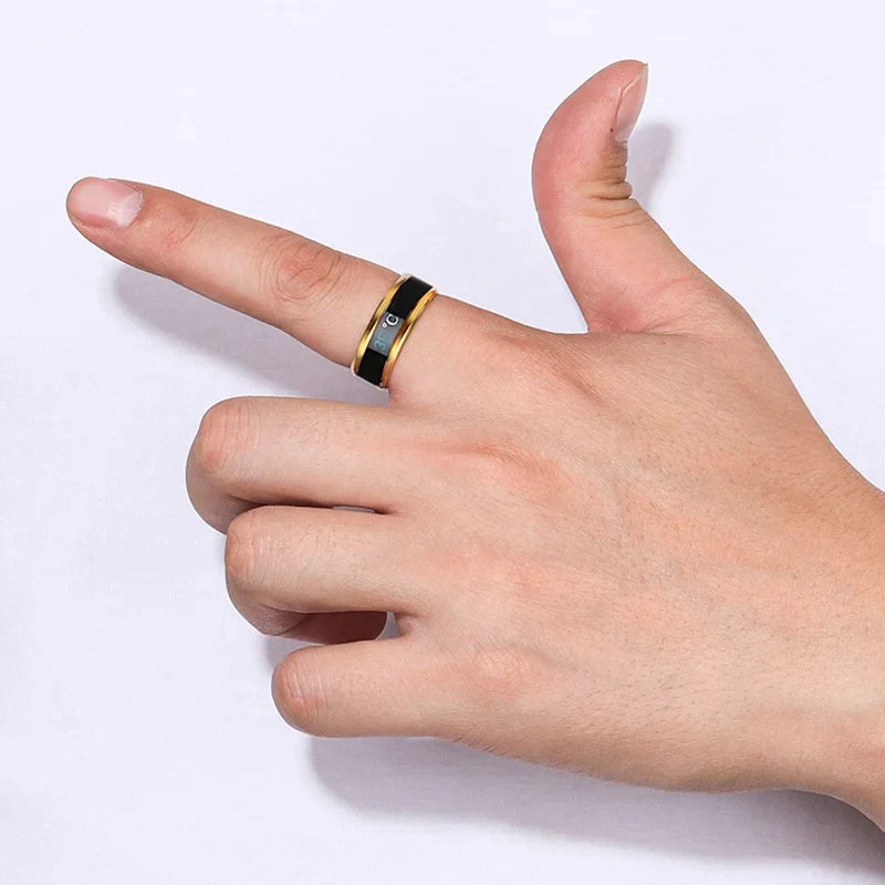 Titanium Steel Temperature Couple Ring Mood Emotion Feeling Intelligent Sensitive Rings For Women Men Waterproof Jewelry Gift Vera Lux