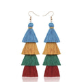 Bohemian 4 Layered Tassel Earrings For Women Ethnic Long Fringe Multi color Statement Dangle Earring GirlsFashion Jewelry Vera Lux