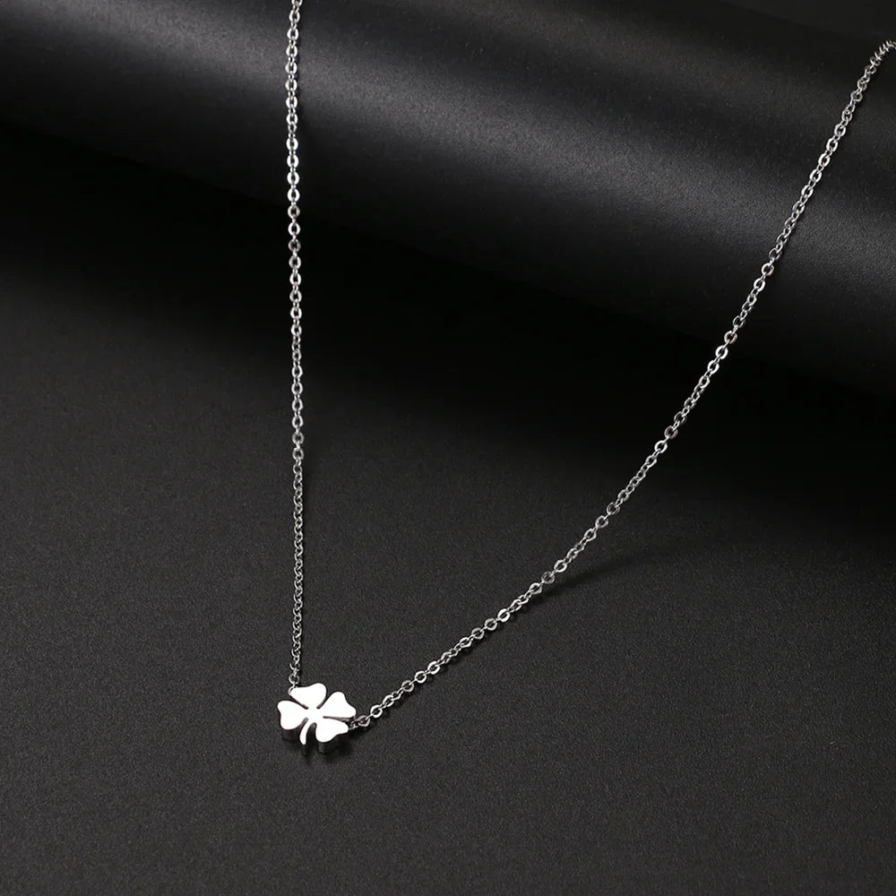 Stainless Steel Necklaces Four Leaf Clover Fashion Classic Style Men Chain Necklace For Women Jewelry Collar Pendant Gifts NEW Vera Lux