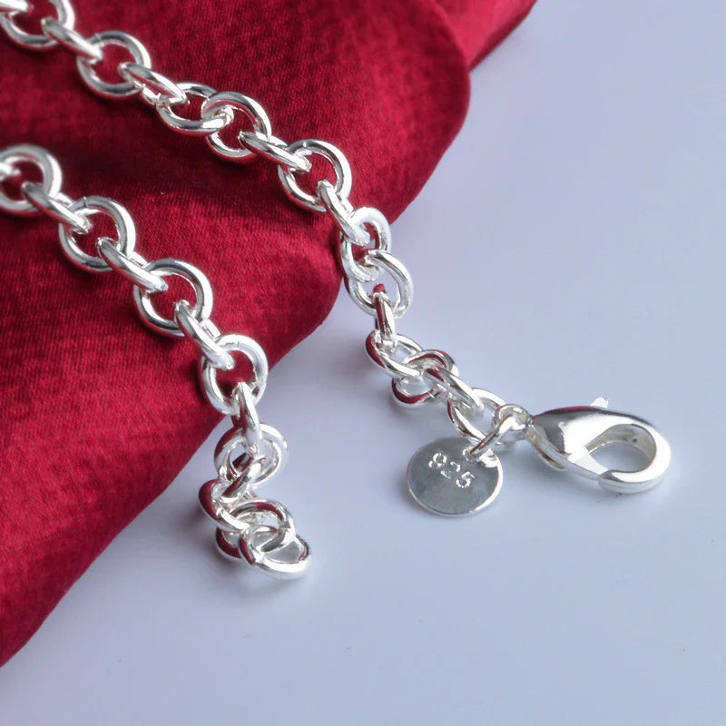 Aravant 925 Sterling Silver 6mm Link Chain Bracelet For Women Fashion Jewelry Vera Lux