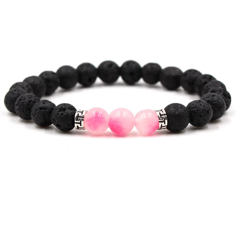 8MM Natural Stone Beaded Chain bracelets For Women Men Couple Lava Rock Healing Balance Beads Reiki Buddha Chakra Bangle Jewelry Vera Lux