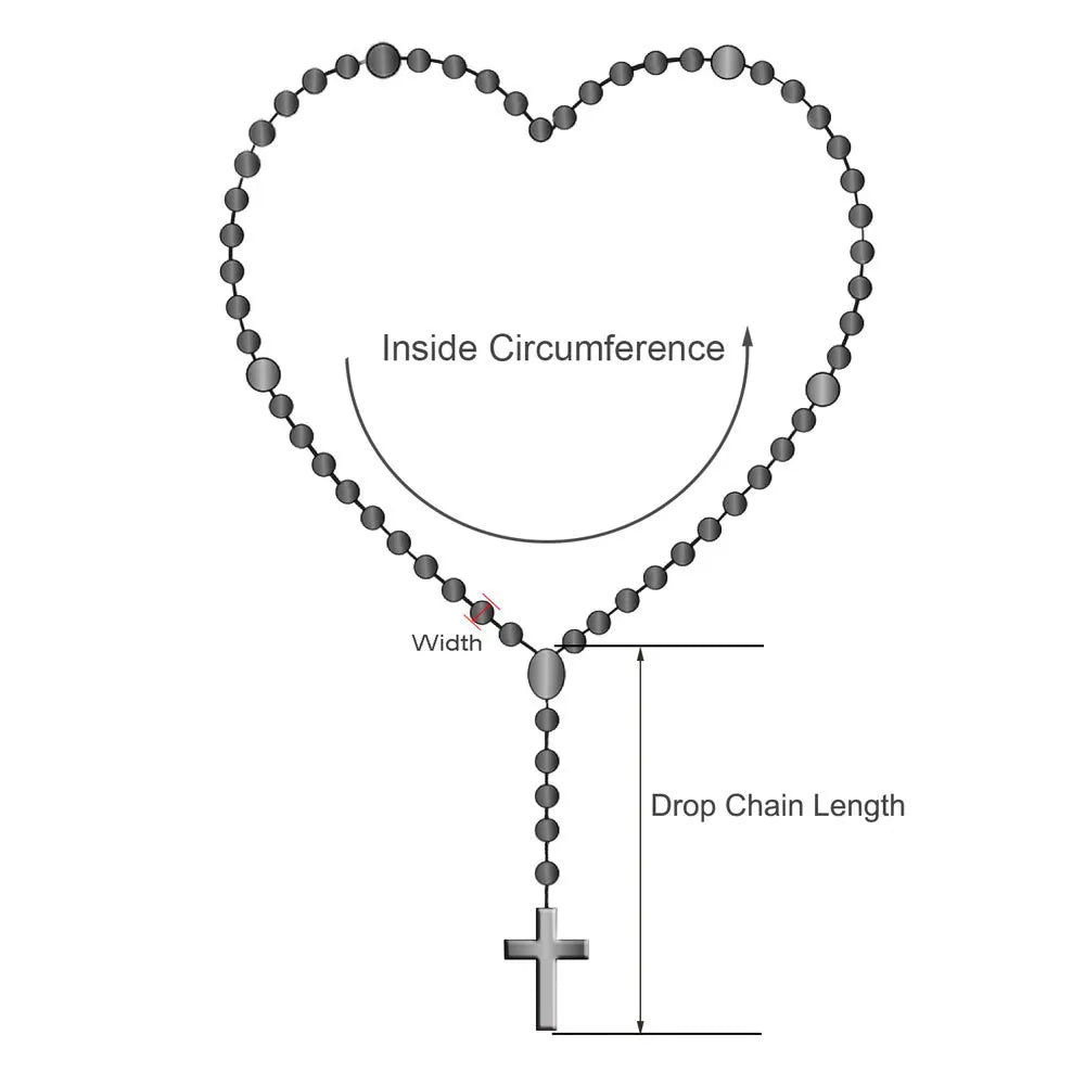 8MM Glow In The Dark Rosary Bead Chain Necklaces For Women INRI Crucifix Cross Pendant luminous Necklace Religious Jewelry Vera Lux