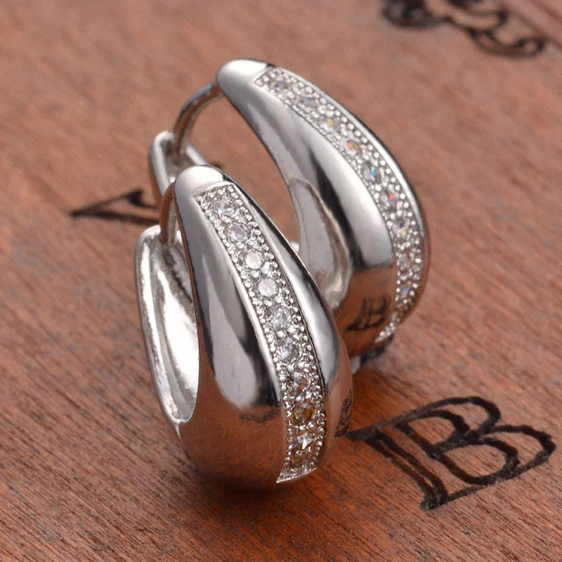 Real 925 Sterling Silver 18mm Small Hoop Earrings For Women Wedding Jewelry Gift Vera Lux