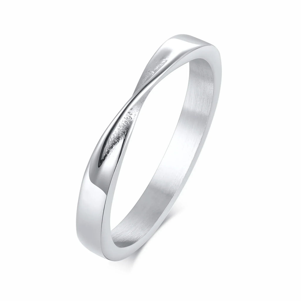 Mobius Wedding Ring for Women, Stainless Steel Dainty Endless Twist Knot, Infinity Promise Engagement Ring Vera Lux