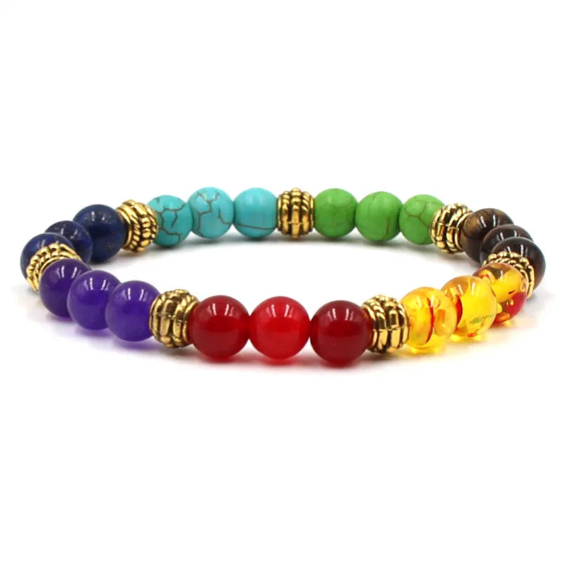 8MM Natural Stone Beaded Chain bracelets For Women Men Couple Lava Rock Healing Balance Beads Reiki Buddha Chakra Bangle Jewelry Vera Lux