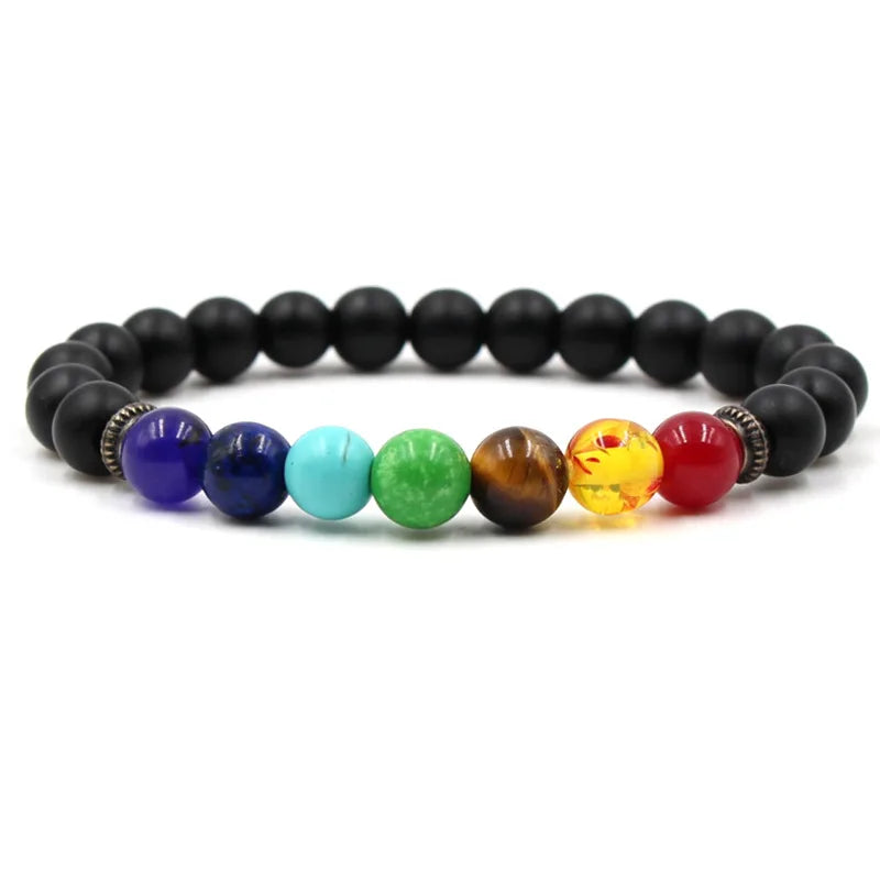 8MM Natural Stone Beaded Chain bracelets For Women Men Couple Lava Rock Healing Balance Beads Reiki Buddha Chakra Bangle Jewelry Vera Lux