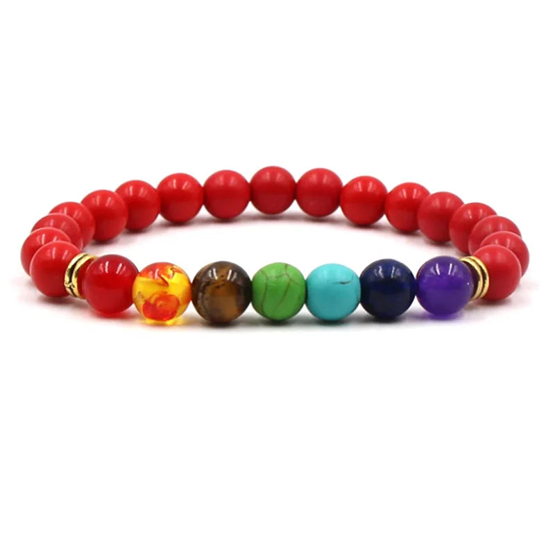 8MM Natural Stone Beaded Chain bracelets For Women Men Couple Lava Rock Healing Balance Beads Reiki Buddha Chakra Bangle Jewelry Vera Lux