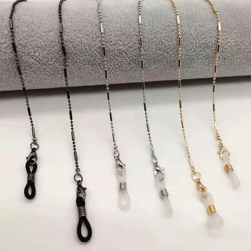 JWER Fashion Woman Sunglasses Chain Cylinder Bead Chain Anti-Falling Glasses Eyeglasses Cord Necklace Mask Chain for Women Gifts Vera Lux